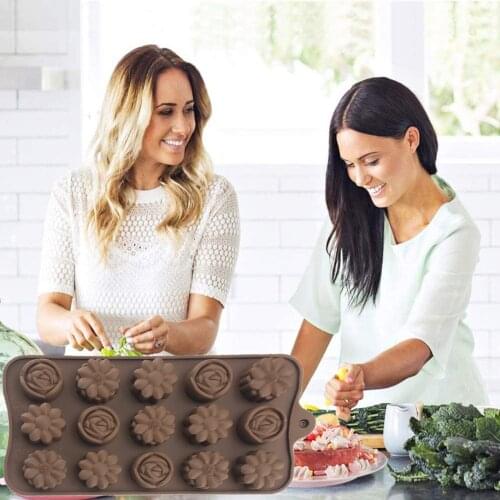 Silicone Mold Cooking Cake Tools Silicone 15 With 3 Different Flower-Shaped Chocolate Cake Mold Pudding Cake Decorating Tools