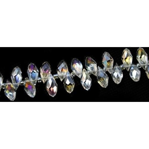 High Quality 6X12mm 30pcs White Drop Water Cross Hole loose glass crystals beads bracelet Jewelry DIY CN-BBA054-01WH