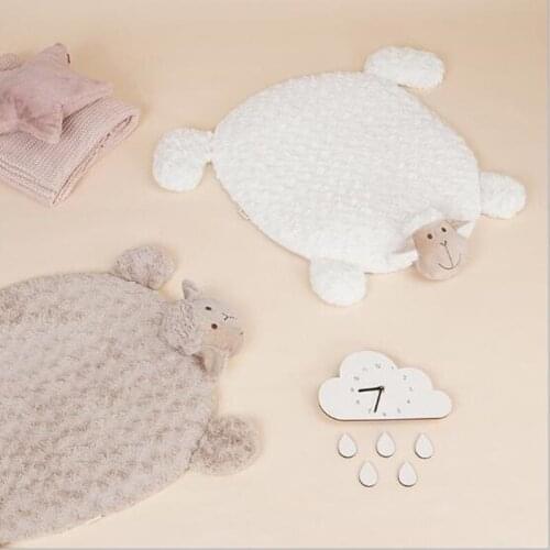 Cartton Animal Thermal Mat For Children Baby Activity Surface Activity Play Mat Sheep Shaped Plush Carpet For Nursery Floor Mat