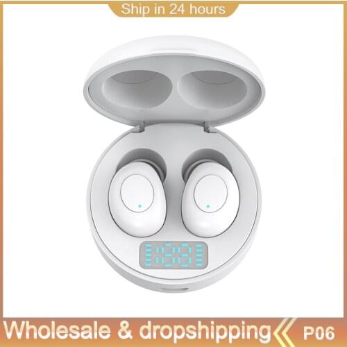 Bluetooth Earphone 5.0 Wireless Earphones Original P06 TWS Mini Sports Stereo Headset LED Power Display Earbuds For IOS Android