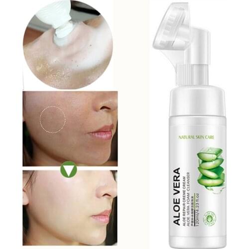 ROREC Aloe Vera Moisturizing Nourishing Cleanser Face Massager Facial Foam Cleanser Acne Treatment Oil control Blackhead Remove