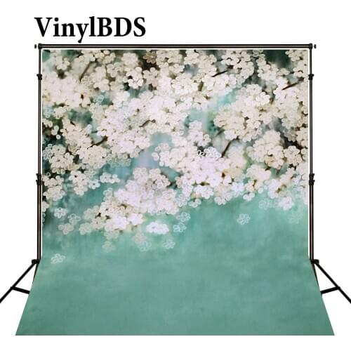 VinylBDS Floral Garden Flower Children Backdrops Bokeh White Flower Newborn Photo Lovely Wedding Background for Photo Studio