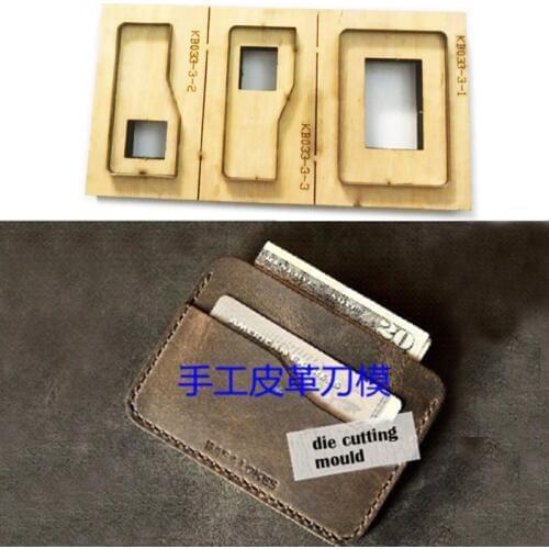 Japan Steel Blade wooden dies DIY leather craft small card holder wallet die cutting knife mould set hand punch tool template
