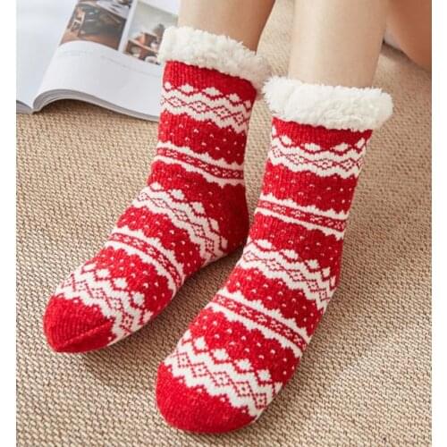 Winter Warm Women Men Socks Comfortable Cozy Fluffy Super Soft Anti Slip Thicken Floor Home Fleece-lined Christmas Gift Warmer