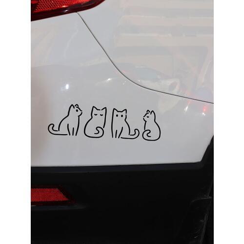 ZTTZDY 24.5x7.5CM Four cats Car Decal Beautiful Vinyl Sticker Decorative Black/Silver ZJ4-0046