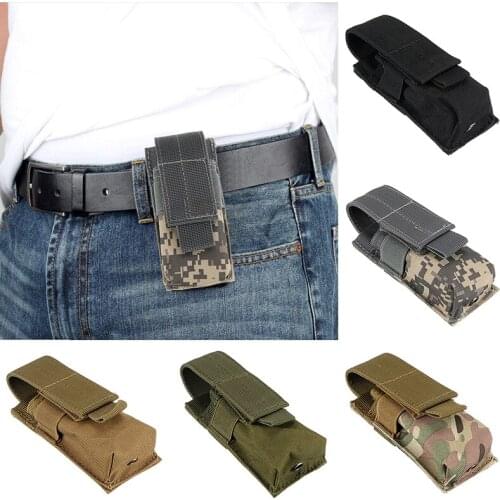 1Pcs Tactical M5 Flashlight Pouch Single Pistol Magazine Pouch Torch Holder Case Outdoor Hunting Knife Light Holster Bag