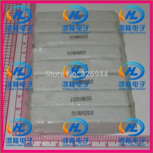 10pcs/lot) 20W 0.22 ohm +/-5% Horizontal cement resistor / 20W R22J ohm 5% Cement resistance / 20W 0.22RJ Ceramic resistor