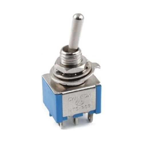 2pcs/lot Mini MTS-202 6-Pin SPDT G105 ON-ON 6A 125V 3A250VAC Toggle Switches Good Quality Free Shipping blue