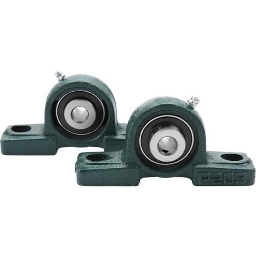 2Pcs UCP206 Cast Iron Shell Bearing Pillow Block Housing Ball Mounted Spherical Roller Bearing Shaft Support OD 62mm ID 30mm