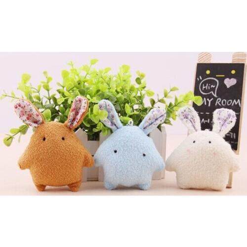 20PCS 8CM Little Rabbit MIX Colors Plush TOY DOLL , String DOLL Stuffed TOY Wedding Gift Bouquet Decor DOLL TOY