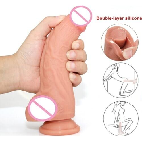 7.8 Inch Huge Big Realistic Dildo Dual Density Silicone Cock with Strong Suction Cup Lifelike Penis Sex Toys for Adult Woman