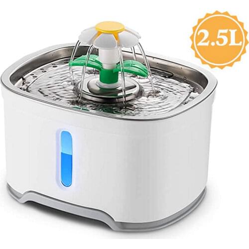 Dog Automatic Feeders 2.5L LED Electric Dog Pet Mute Drinker Feeder Pet Cat Water Fountain Bowl Pet Drinking Water Dispenser