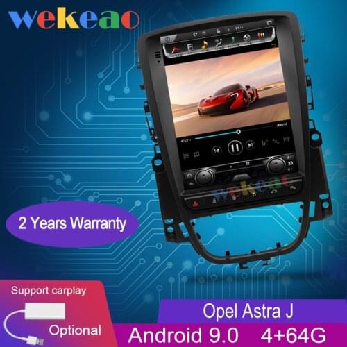 Wekeao Vertical Screen Tesla Style 10.4" Android 10.0 Car Radio Auto GPS Navigation For Opel Astra J Car DVD Player 4G 2009-2015