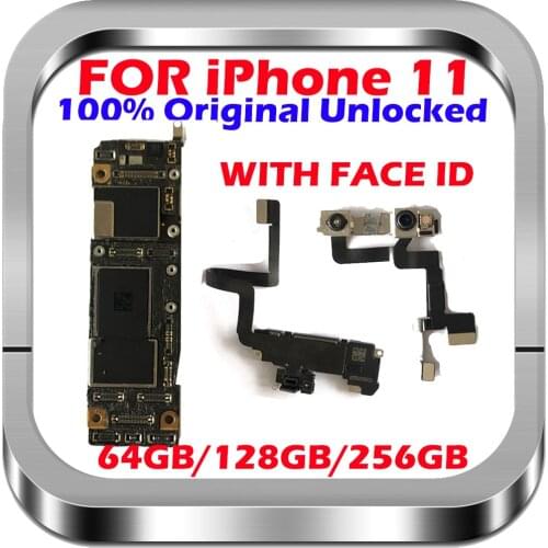 100% Original Motherboard For iPhone 11 without / with Face ID Logic Board Motherboard For iPhone 11 replace mainboard plate MB