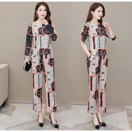 Spring and summer wide leg pants casual sportswear fashion new loose size two piece suit Chinese style