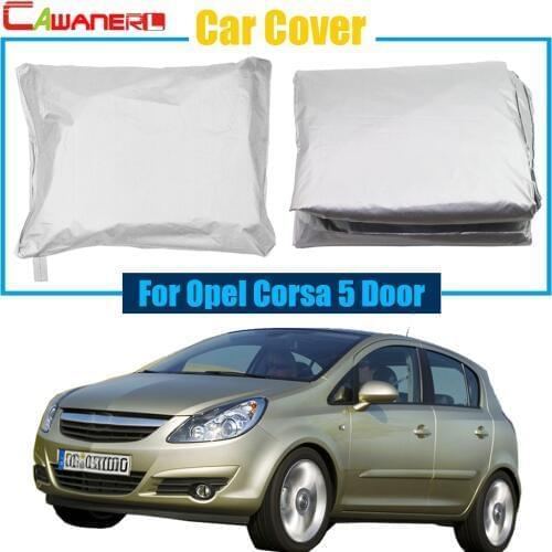 Cawanerl Car Cover UV Anti Outdoor Rain Sun Snow Dust Resistant Protection Cover For Opel Corsa 5 Door Free Postage