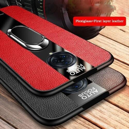 Plexiglass PU Leather Silica gel Bracket Case for VIVO NEX 3 for VIVO NEX 3 5G Case Cover for VIVO NEX 3 NEX 3 5G Holder Cover