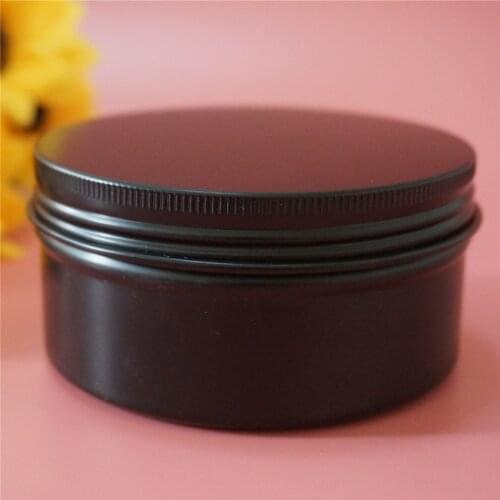 200g Black Round Empty Aluminum Box 82*43mm Metal Tin Cans 200ml Containers Portable Cream DIY Refillable Jar Tea Aluminum Pot