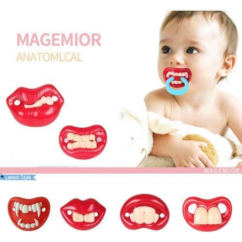 Baby Christmas Teeth Dummy Kids Siliconer Pacifier Care Infant Funny Joke Cute Prank Children Orthodontic Nipples Teething