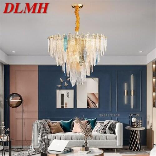 DLMH Chandelier Pendant Lamp Postmodern Home LED Colorful Light Fixture for Living Dining Room