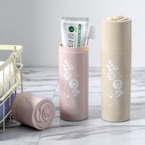 Travel Wash Cup Portable Multi-function Simple Tooth Jar Toothpaste Toothbrush Cup Mouthwash Cup Tooth Storage Box with Lid
