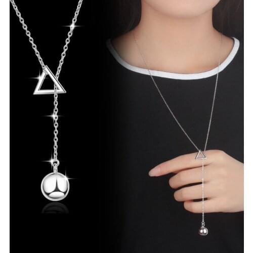 Dreamhonor Fashion New Jewelry High Quality Geometric Triangle Sweater Chain Long Pendant Necklaces Jewelry