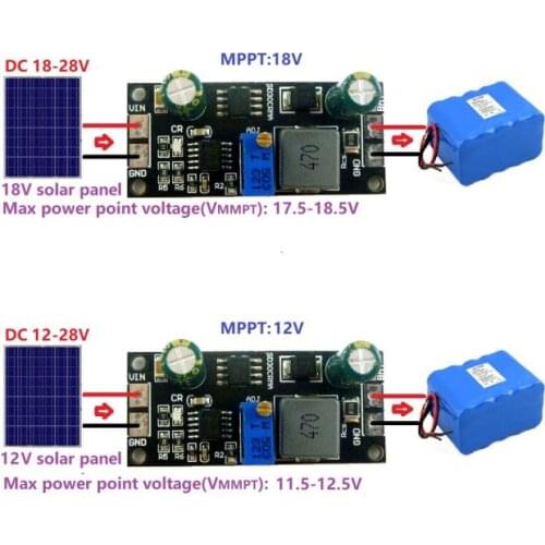 DYKB DC 9V 12V 18V MPPT Solar Panel Controller 1A 3.2V 3.7V 3.8V 7.4V 11.1V 14.8V LiFePO4 Li-ion Lithium Battery Charger Module