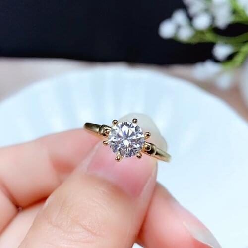 Crackling moissanite gemstone ring for women jewelry engagement ring for wedding real 925 silver ring birthday gift new style