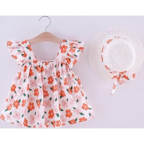 Summer Toddler Girl Dresses Fashion Flower Dresses Beach Party Cute Princess Baby Dress 1-4 Years Old Kids Clothes Birthday Gift