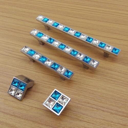 New Super Shiny Crystal Glass Handle 3D Diamond Furniture Door Drawer Handle Wardrobe Kitchen Cabinets Cupboard Pull Door Knobs