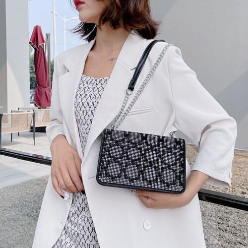 New style handbags for women cosmetics designer card holder shoulder bag fashion full rhinestone large capacity underarm bag