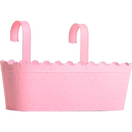 Railing Fence Flower Stand Iron Bucket Planter Boxes Home Decoration 17cm Height Metal Durable 12 PCS Balcony Garden