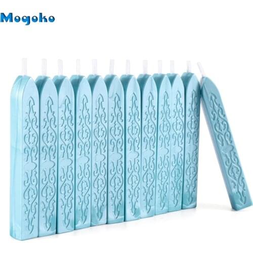 Mogoko Wax Seal Sticks Vintage Sealing Wax Stick Handmade DIY Tools Handcrafts Wedding Invitations Metal Decorate Envelope 12 Pc