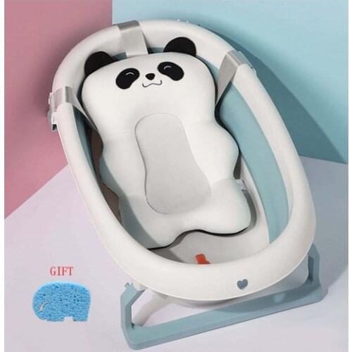 Portable Baby Bath Tub Pad Non-Slip Bathtub Shower Seat Mat Newborn Safety Security Bath Support Cushion Foldable Bath Pillow