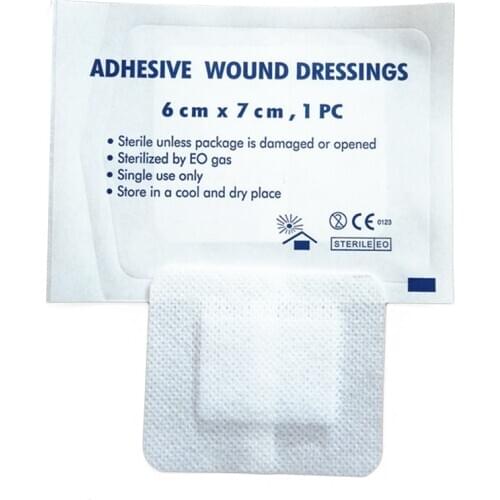 10 Pcs/lot Large Size Hypoallergenic Non-woven Adhesive Wound Dressing Band Aid Bandage Large Wound First Aid 6*7cm