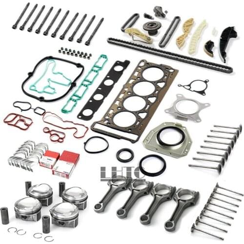Pistons Rings Timing Chain Tensioner Crankshaft Connecting Rod Engine Overhaul Reconstruction Kit For VW AUDI Skoda 1.8 TSI TFSI