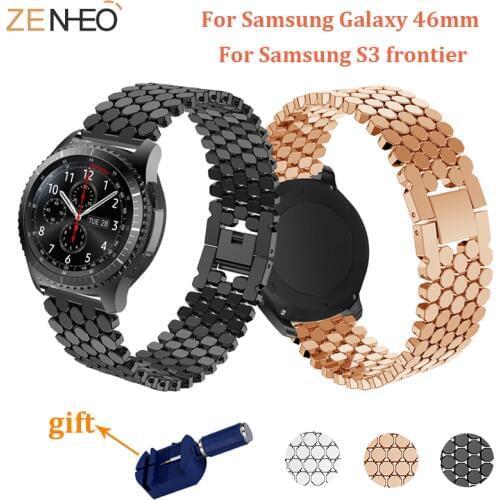 22mm Metal Bracelet watch band for Samsung Galaxy 46mm Gear S3 Frontier Wristband Replacement For Huawei Watch GT watches strap