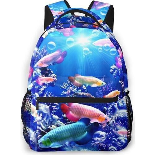 OLN Backpack Women Shoulder Bag For Teenage Girls Exotic Fishes In Aquarium Bagpack Female Ladies School Backpack