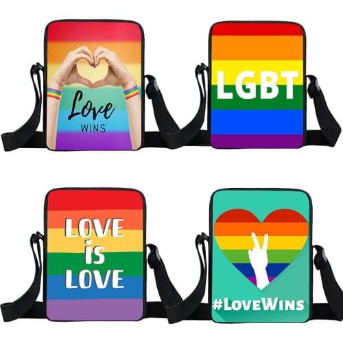 Rainbow Lgbt Crossbody Bag Lesbians Gays Handbag Bisexuals Transgender Tote Straddle Nice schoolbag Travelling Bags