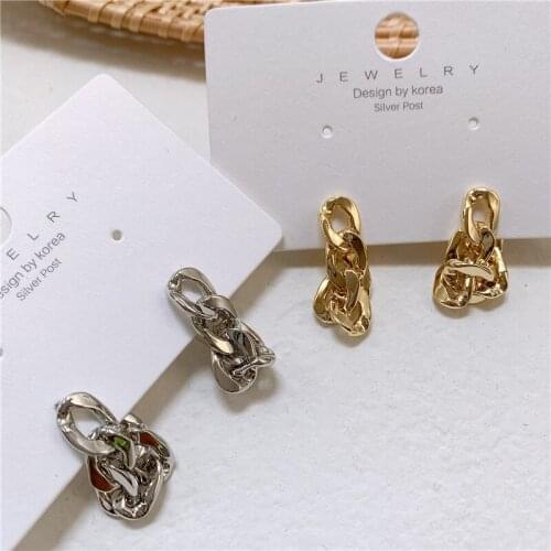 High Quality Gold Chain Earrings For Women Fashion Jewelry New Elegant Piercing Stud Earings Korean Ladies Ear Ring Gifts
