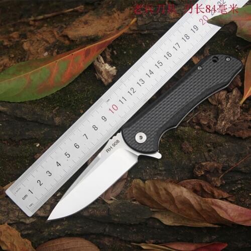 Mack Walker RH 908 VG10 folding knife carbon fiber handle Brass ceramic bearing pocket camping self-defense rescue hunting tool
