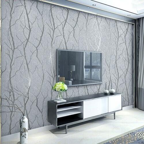 Modern Minimalist Fashion Non-Woven Wallpaper Rolls 3D Embossed Branch Stripe Wall Paper For Living Room TV Sofa Background Wall