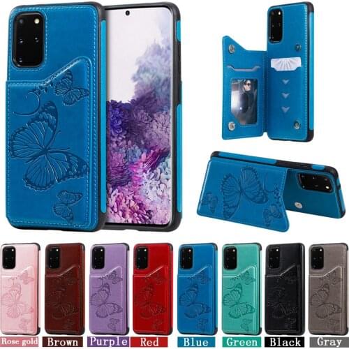 Sunjolly Butterfly Case for Samsung Galaxy A50 A30S A50S Stand Holder Card Sillicon Blue Phone Cases Cover coque carcasa fundas
