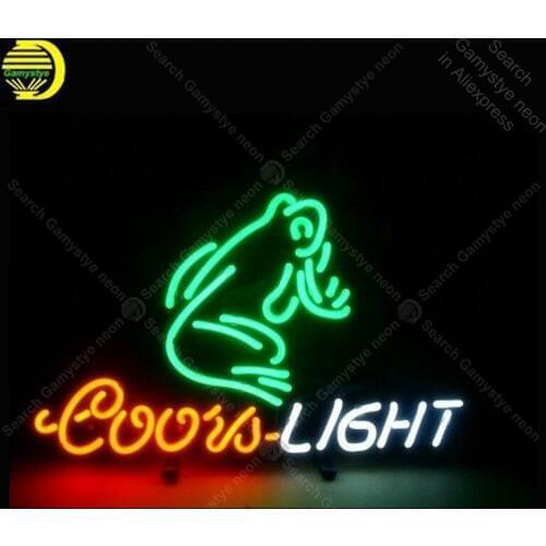 Coors Light Frog Neon Sign Neon Bulb Handcrafted Recreation Room Wall Iconic Sign light Neon Art Sign store display advertise