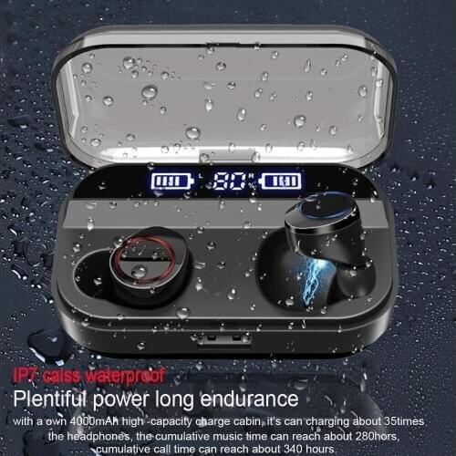 TWS Wireless Earphone Bluetooth 5.0 Earphones Power Display HiFi Headphone Sport Stereo Cordless Earbuds Headset Charging Box