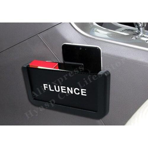 Car Seat Back Storage Box For Renault Fluence Accessories Auto Mobile Phone Sticky Box Multifunction Pu Leather Interior Parts