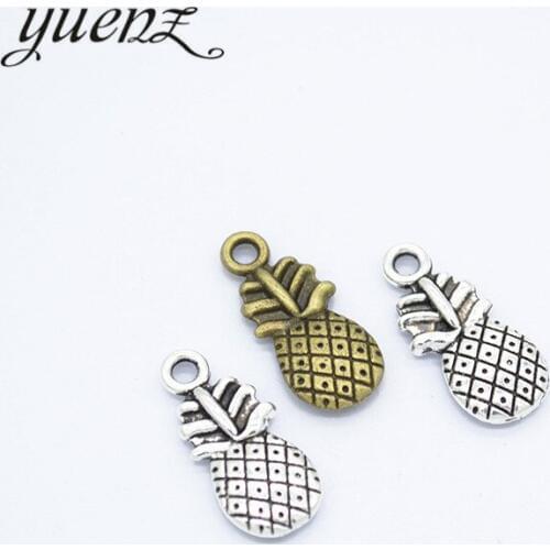 YuenZ 10pcs Metal pineapple charm fit diy necklace Bracelets charms jewelry making 19*9mm K23
