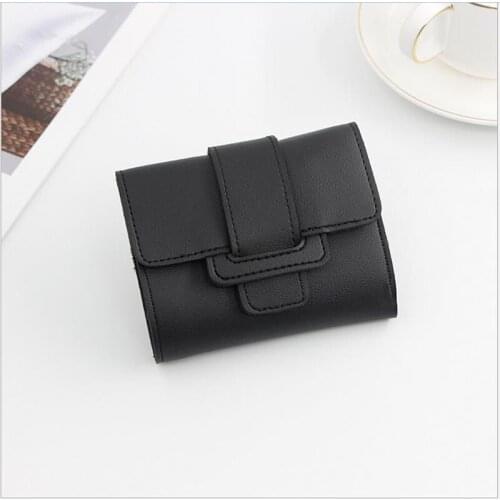 Womens Wallet Fashion Wild Candy Color Pumping Belt 3-Fold Short Wallet Multi-card Organizer