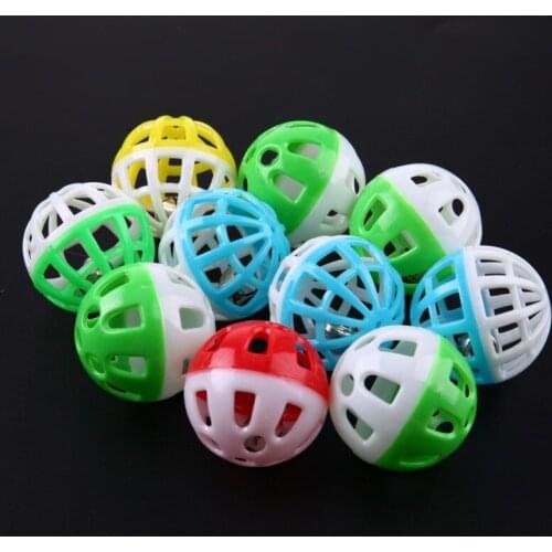 10/18 Pcs Colourful Pet Cat Kitten Play Balls With Jingle Lightweight Bell Pounce Chase Rattle Toy For Cat