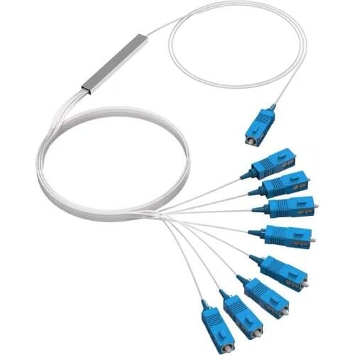 10pcs 1X8 PLC Splitter / Fiber Optic PLC spliter UPC free shipping SC UPC splitter 1x8Fiber optic splitter,High Stability